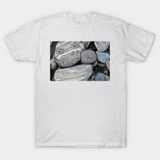 River stones in typical random pattern and type in New Zealand. T-Shirt